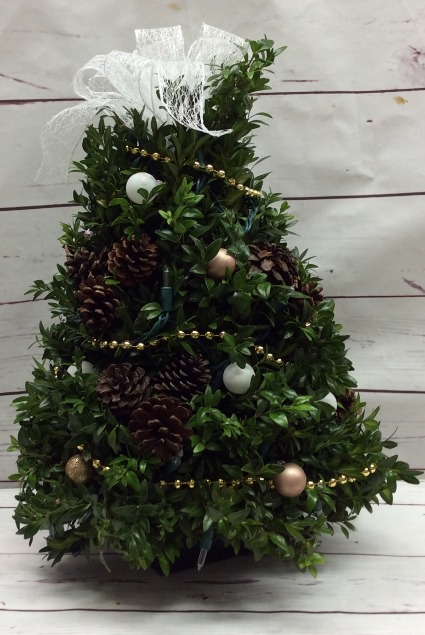 Christmas Traditions Decorated Boxwood Tree 