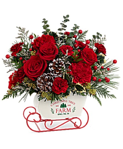 Christmas Tree Sleigh Bouquet