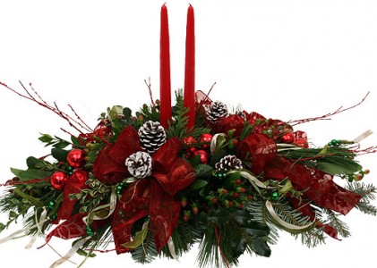 Christmas Wish 2 candle centerpiece