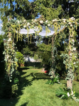 chuppah greenery backyard chuppah
