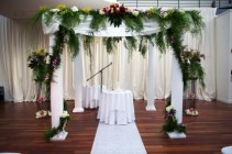 Chuppah with ceremony arrangements Ceremony  