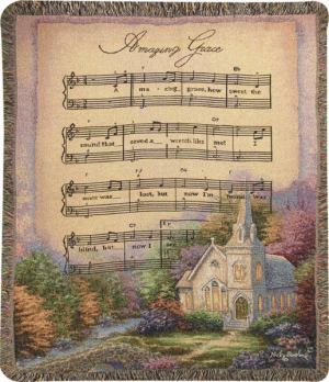 Church in the Country Amazing Grace Woven Throw