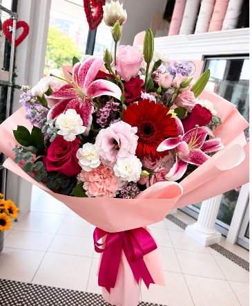 Lovely Luxe  Wrapped Bouquet with Satin Ribbon in Bronx, NY | Bella's Flower Shop