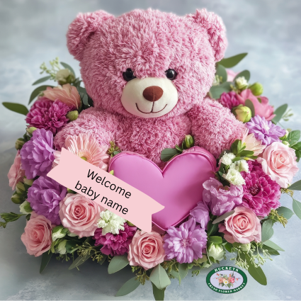 Circle of Love PINK Baby Gift flowers