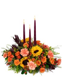 Citrine Bounty Centerpiece Flower Arrangement
