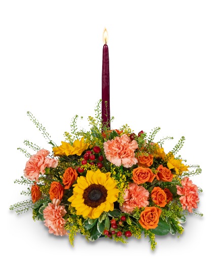Citrine Harvest Table Flower Arrangement