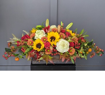 Citrus Centerpiece  Thanksgiving arrangement in San Rafael, CA | BURNS FLORIST