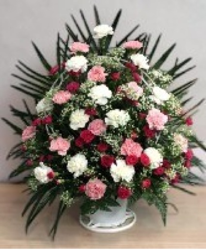 Classic Carnation Funeral Basket 