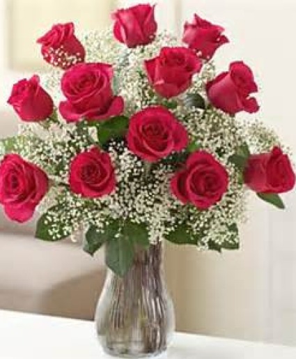 Classic Dozen Hot Pink Roses Roses