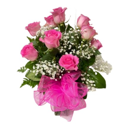 CLASSIC DOZEN PINK ROSES 
