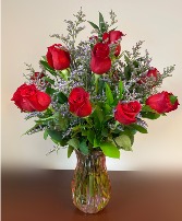 CLASSIC DOZEN ROSES RED ROSE ARRANGEMENT Rose Arrangement