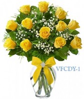 Classic Dozen Yellow Floral Arrangement