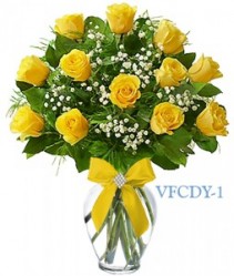 Classic Dozen Yellow Floral Arrangement