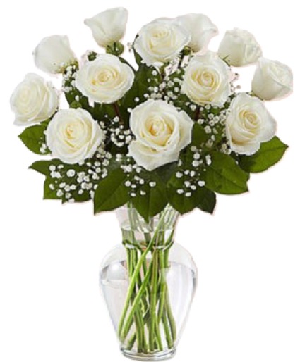 Classic White Elegance Rose Bouquet 