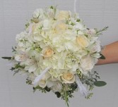 Feathery White Wedding Bouquet