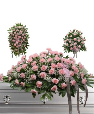 Classic Pink Carnation 3 piece set SYMPATHY