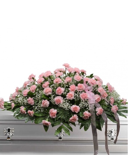 Classic Pink Carnation Casket Cover