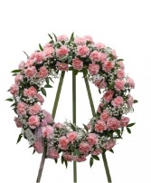 Classic Pink Carnation Wreath sympathy 