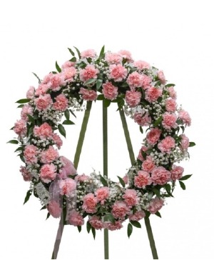 Classic Pink Carnation Wreath sympathy 