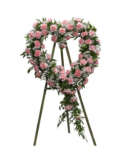 Classic Pink Open Heart  Sympathy 