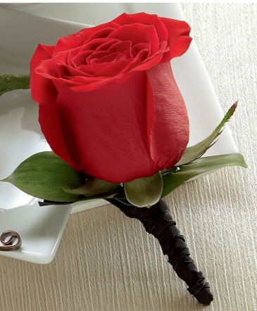 Classic Red Rose Boutonniere  in Jacksonville, AR | DOUBLE R FLORIST