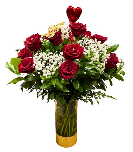 Classic Twenty four Roses Large Red Rose Arrangement