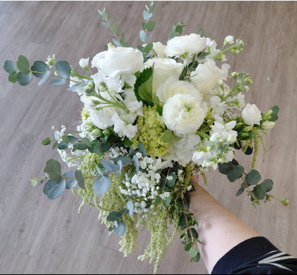 Classic White & Greenery Cascade Bouquet Bridal Bouquet