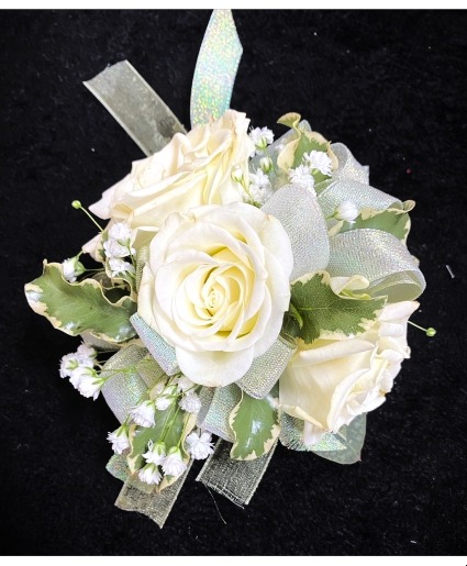 CLASSIC WHITE ROSES Corsage