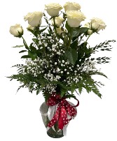 Classic White Roses Flower Arrangement