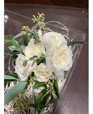 Classic White wrist corsage