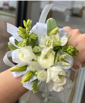Classic Whites and Greens Corsage Corsage