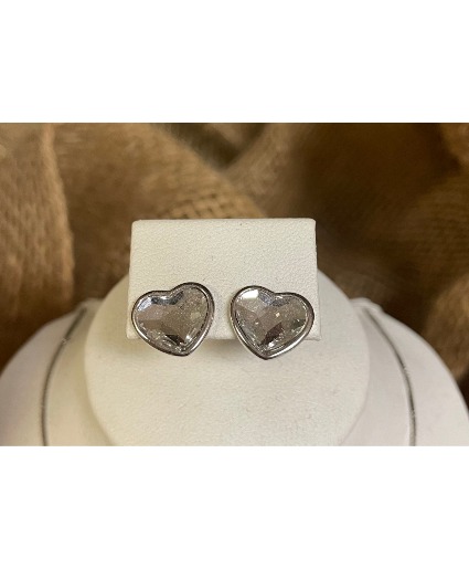 Clear Heart Earrings 