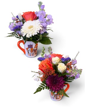 Clemson Mug Flower Arrangement