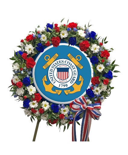 COAST GUARD WREATH fresh arrangement