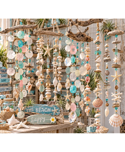 Coastal Seashell Wind Chimes  Gift