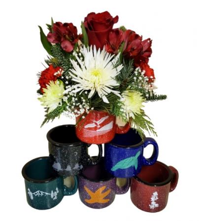 Coastal Vibes Christmas Mug Arrangement