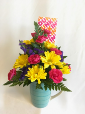Coffee Break Bouquet Bright Colors 