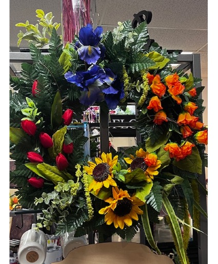 Color Block Summer Wreath Silk Home Wreath