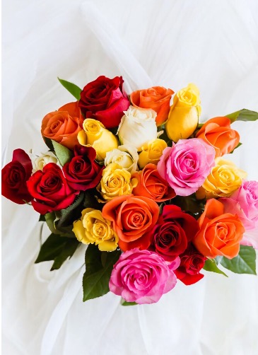 Color Burst  Designers choice Dozen Roses in Chehalis, WA | BENNY'S FLORIST & GREENHOUSE