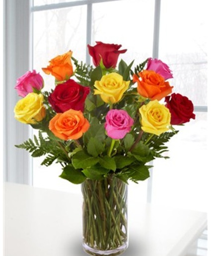 Color Burst- Dozen Floral Arrangement 