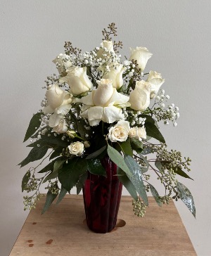 White in Mind Vase Arrangement 