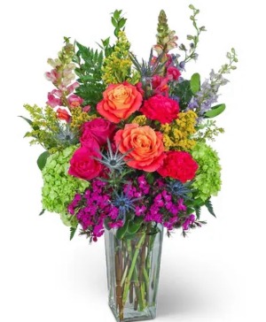Colorburst Delight fresh floral vase