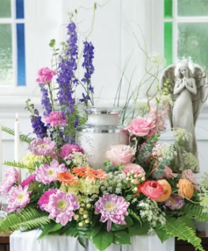 Colorful Angel Garden Cremation Urn 
