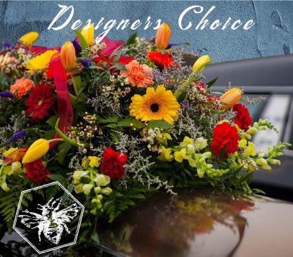 Colorful Casket Spray  Designers Choice