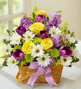 Bursting Blooms Basket Arrangement