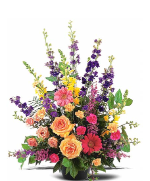 Colorful Condolences  Basket Arrangement  Substitutions Maybe Necessary