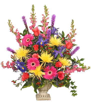 COLORFUL CONDOLENCES TRIBUTE  Funeral Flowers in Solana Beach, CA | DEL MAR FLOWER CO