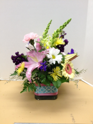 Colorful Cube Vase Arrangement