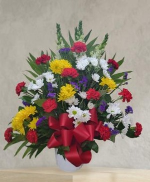 Colorful Funeral Container FHF-S8877 Fresh Flower Arrangement (Local Delivery Area Only)