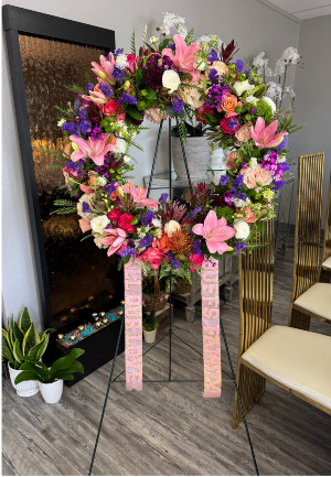 colorful garden wreath 